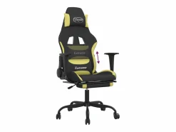 Clearance Silla gaming con reposapiés tela verde claro y Silla Gaming