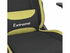 Clearance Silla gaming con reposapiés tela verde claro y Silla Gaming