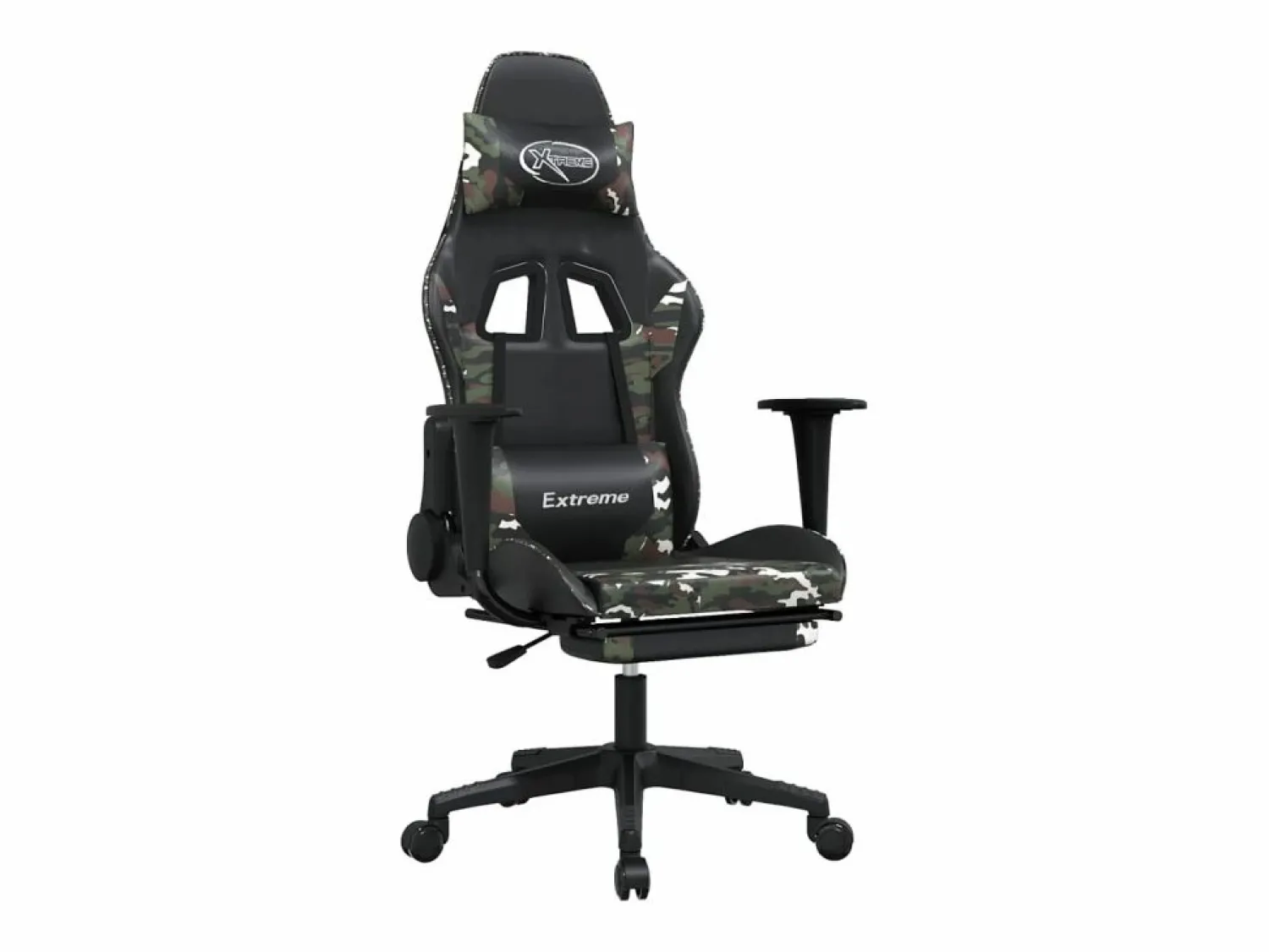 Clicnbuy Silla gaming con reposapiés cuero sintético camuflaje