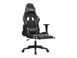 Clicnbuy Silla gaming con reposapiés cuero sintético camuflaje