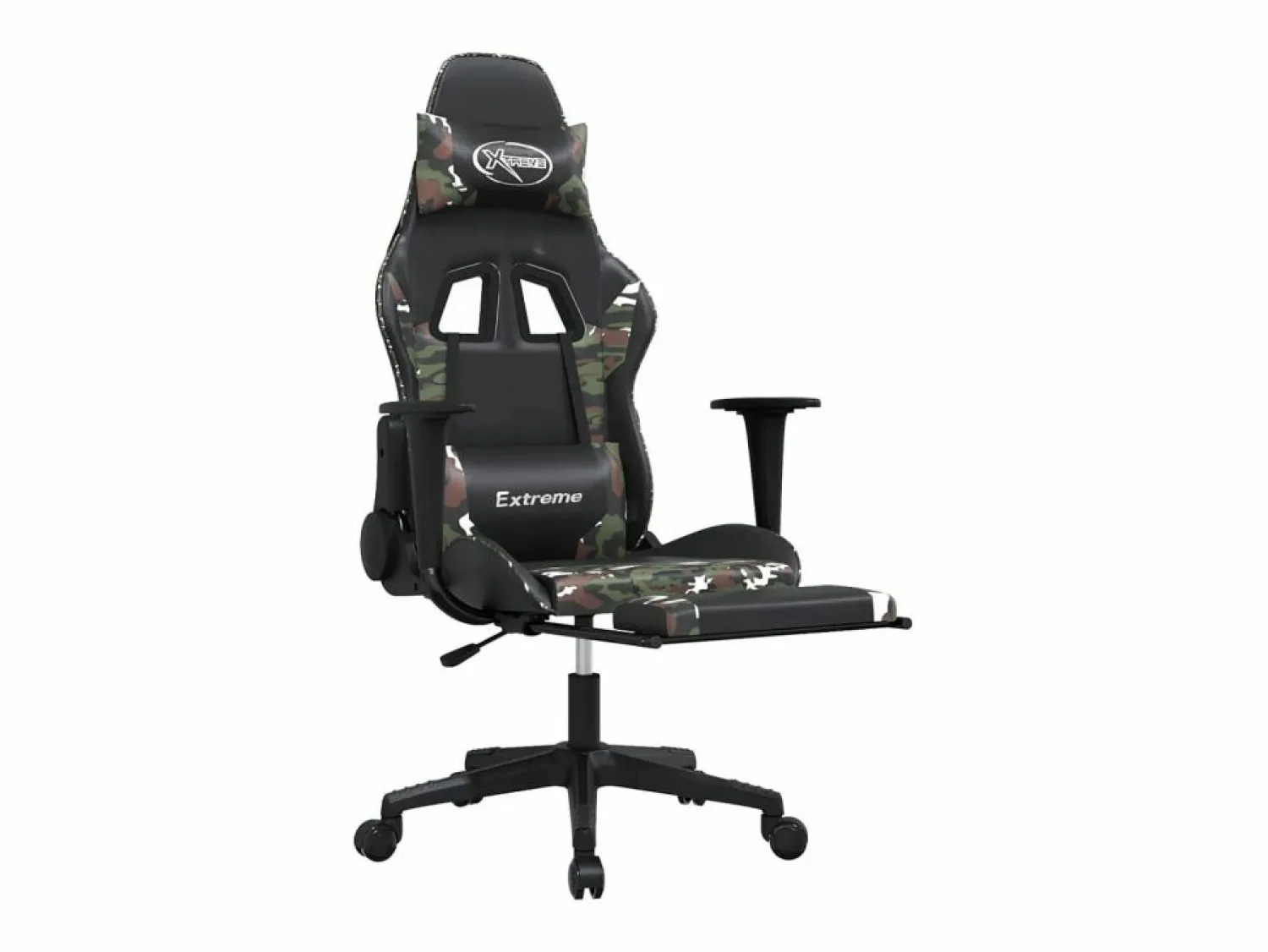 Clicnbuy Silla gaming con reposapiés cuero sintético camuflaje
