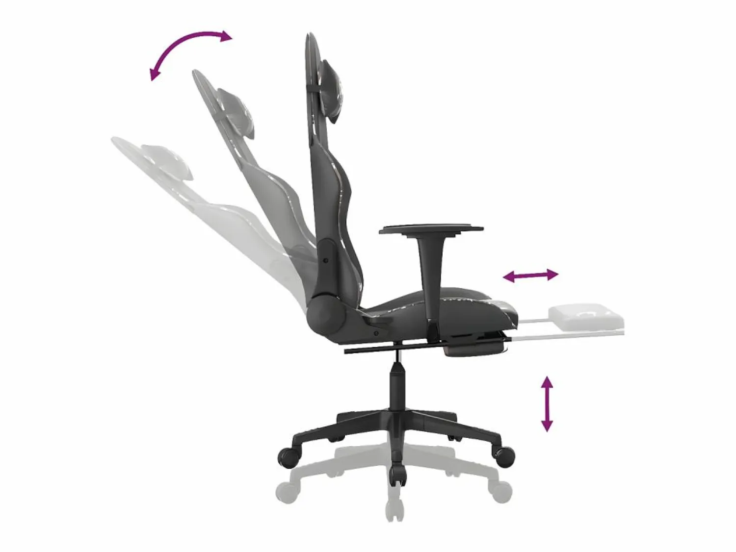 Clicnbuy Silla gaming con reposapiés cuero sintético camuflaje