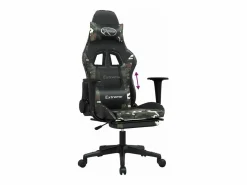 Clicnbuy Silla gaming con reposapiés cuero sintético camuflaje