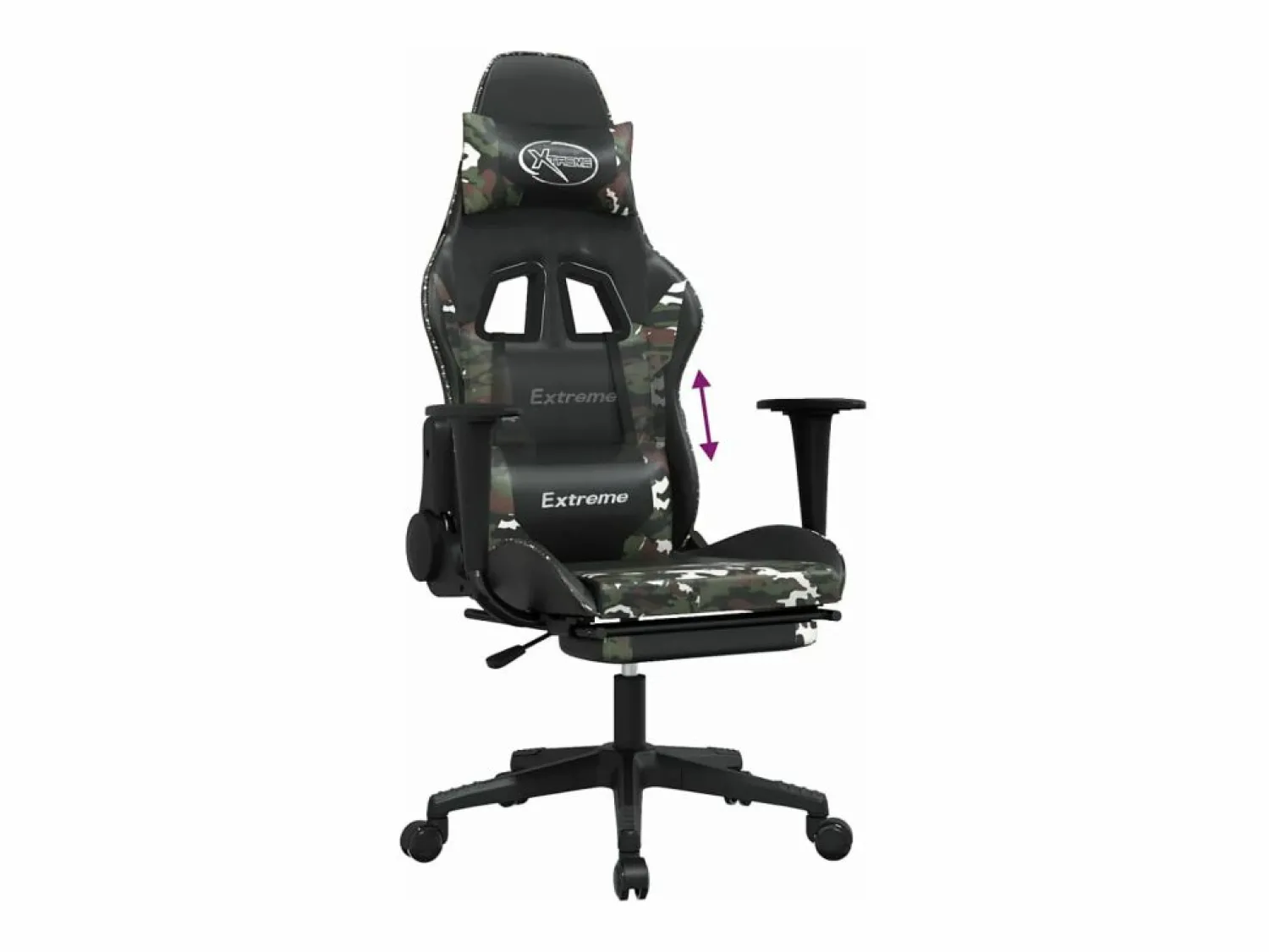 Clicnbuy Silla gaming con reposapiés cuero sintético camuflaje