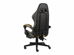 Clearance Silla gaming con reposapiés cuero sintético negro y Silla Gaming