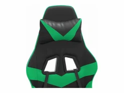 Outlet Clicnbuy Silla gaming cuero sintético y verde Negro