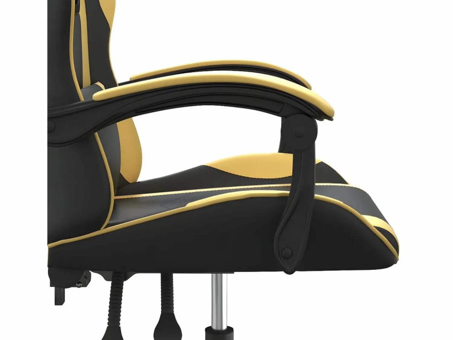 New Clicnbuy Silla gaming cuero sintético y dorado Negro