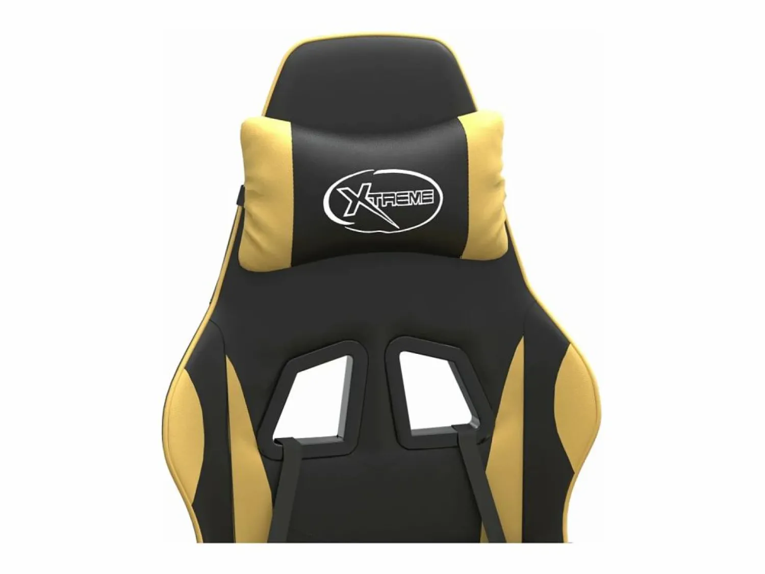 New Clicnbuy Silla gaming cuero sintético y dorado Negro