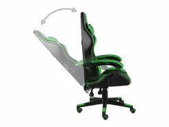 Clicnbuy Silla gaming de cuero sintético negro y