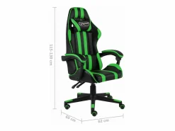 Clicnbuy Silla gaming de cuero sintético negro y