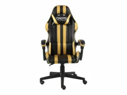 Clicnbuy Silla gaming de cuero sintético negro y