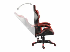 Clicnbuy Silla gaming de cuero sintético negro y