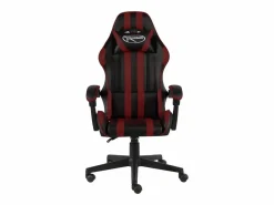 Clicnbuy Silla gaming de cuero sintético negro y tinto Rojo