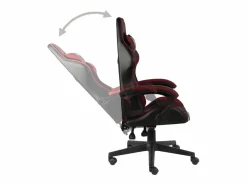 Clicnbuy Silla gaming de cuero sintético negro y tinto Rojo