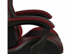Clicnbuy Silla gaming de cuero sintético negro y tinto Rojo