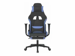Silla gaming de masaje con reposapiés tela negro y Silla Gaming