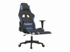 Silla gaming de masaje con reposapiés tela negro y Silla Gaming