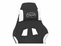 Best Clicnbuy Silla gaming de masaje con reposapiés tela negro y Blanco