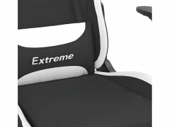 Best Clicnbuy Silla gaming de masaje con reposapiés tela negro y Blanco