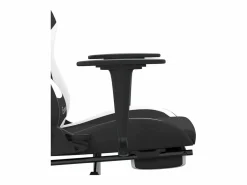 Best Clicnbuy Silla gaming de masaje con reposapiés tela negro y Blanco