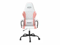 New Silla gaming de masaje cuero sintético blanco y Silla Gaming