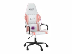 New Silla gaming de masaje cuero sintético blanco y Silla Gaming