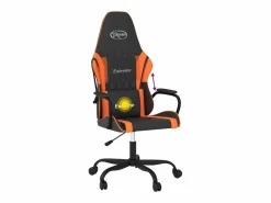 Outlet Silla gaming de masaje cuero sintético y naranja Silla Gaming