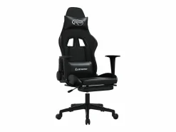 Best Clicnbuy Silla gaming de masaje y reposapiés cuero sintético Negro