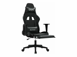 Best Clicnbuy Silla gaming de masaje y reposapiés cuero sintético Negro