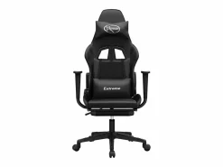 Best Clicnbuy Silla gaming de masaje y reposapiés cuero sintético Negro