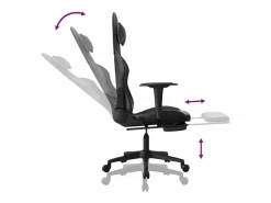 Best Clicnbuy Silla gaming de masaje y reposapiés cuero sintético Negro