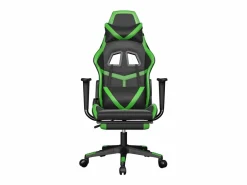Online Silla gaming de masaje y reposapiés cuero sintético negro Silla Gaming