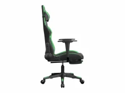 Online Silla gaming de masaje y reposapiés cuero sintético negro Silla Gaming