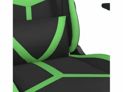 Online Silla gaming de masaje y reposapiés cuero sintético negro Silla Gaming