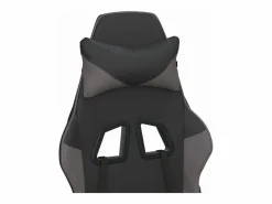 vidaxl Silla gaming de masaje y reposapiés cuero sintético negro