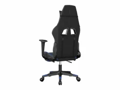 New Clicnbuy Silla gaming de masaje y reposapiés cuero sintético negro Azul
