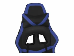 vidaxl Silla gaming de masaje y reposapiés cuero sintético negro