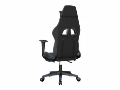 vidaxl Silla gaming de masaje y reposapiés cuero sintético negro