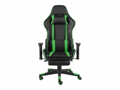 Online vidaxl Silla gaming giratoria con reposapiés PVC Verde