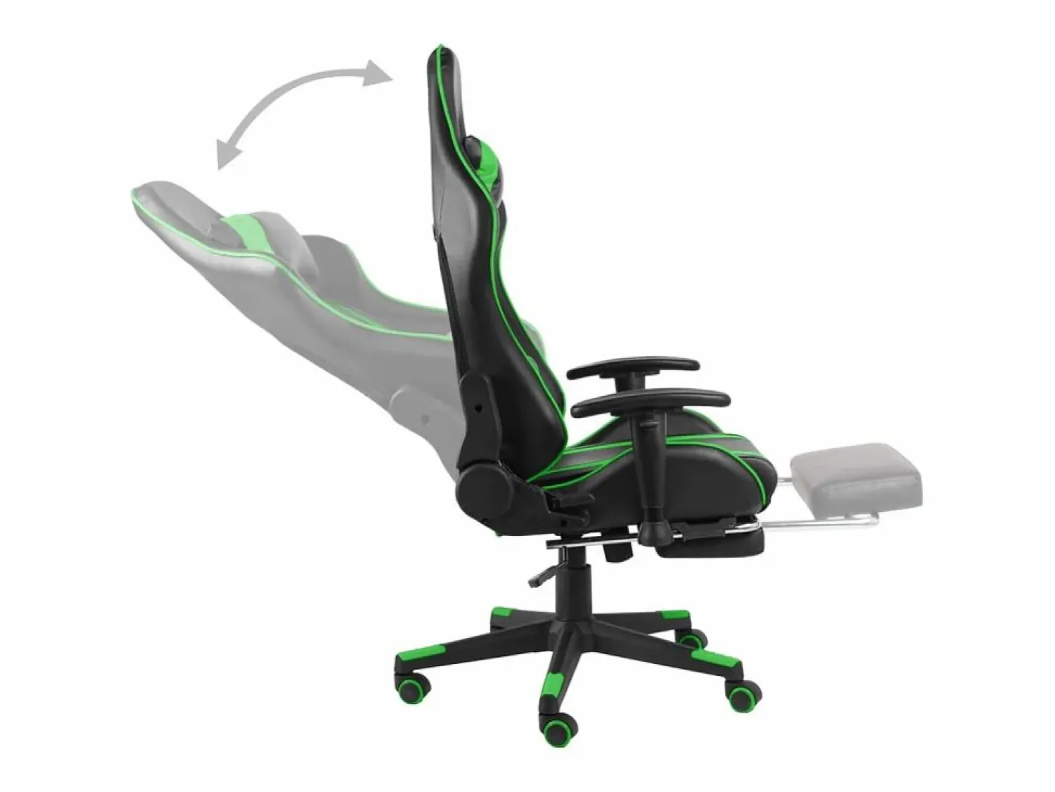 Online vidaxl Silla gaming giratoria con reposapiés PVC Verde