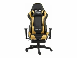 Clearance Silla gaming giratoria con reposapiés PVC Silla Gaming