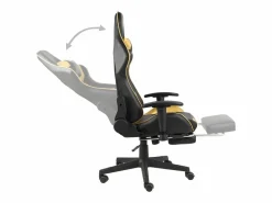 Clearance Silla gaming giratoria con reposapiés PVC Silla Gaming