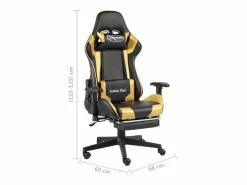 Clearance Silla gaming giratoria con reposapiés PVC Silla Gaming