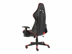 New Clicnbuy Silla gaming giratoria con reposapiés PVC Rojo