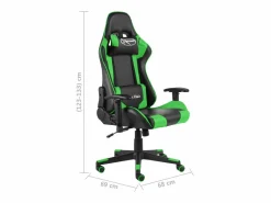 Hot vidaxl Silla gaming giratoria PVC Verde