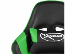 Hot vidaxl Silla gaming giratoria PVC Verde