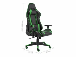 New vidaxl Silla gaming giratoria PVC Verde