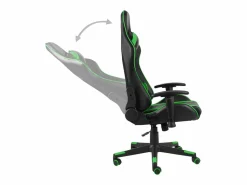 New vidaxl Silla gaming giratoria PVC Verde