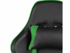 New vidaxl Silla gaming giratoria PVC Verde