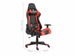Best vidaxl Silla gaming giratoria PVC Rojo